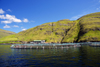 Vestmanna, Streymoy island, Faroes: fish farming - floating fish enclosures - photo by A.Ferrari