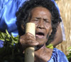 Denarau Island, Viti Levu, Fiji: chanting woman - photo by B.Cain
