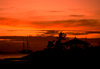 Malolo Lailai island, Viti Levu, Fiji: red sky - sunset and schooner on the resort island of Malolo Lailai off the coast of Viti Levu - photo by C.Lovell