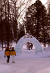 Finland - Lapland - Kemi - snow castle - outer entrance - Arctic images by F.Rigaud
