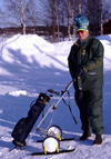 Finland - Lapland - Rovaniemi - Arctic golfer in the snow - outdoor sports - Arctic images by F.Rigaud