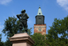 Turku, Western Finland province - Finland Proper region / Varsinais-Suomi - Finland: Evangelical Lutheran cathedral - statue and clock tower - photo by A.Ferrari