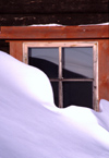 Finland - Lapland - Saarselk - snow covered window - Arctic images by F.Rigaud