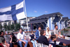 Finland - Kuopio (Ita-Suomen Laani): on the harbour - Finnish flag (photo by F.Rigaud)