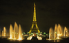 Paris, France: night shot of the Eiffel Tower and the fountains of the Palais de Chaillot and the Gardens of the Trocadro - 7e and 16e arrondissements - photo by C.Lovell