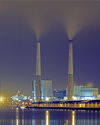 France - Le Havre (Seine-Maritime, Haute-Normandie): Coal Power Station  smoke stacks - photo by A.Bartel