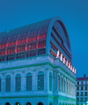 Lyon - Rhne-Alpes: the Opera house - the Opra Nouvel - re-designed by architect Jean Nouvel - nocturnal - photo by A.Bartel