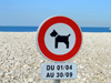 Le Havre, Seine-Maritime, Haute-Normandie, France: No Dogs allowed sign, Beach - photo by A.Bartel