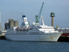 Le Havre, Seine-Maritime, Haute-Normandie, France: Cruise Ship Astoria and harbour silos - Normandy - photo by A.Bartel