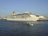 Le Havre, Seine-Maritime, Haute-Normandie, France: Costa Deliziosa Cruise Ship and small fishing boat - Normandy - photo by A.Bartel