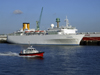 Le Havre, Seine-Maritime, Haute-Normandie, France: Costa Marina Cruise Ship and pilots boat - photo by A.Bartel