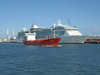 Le Havre, Seine-Maritime, Haute-Normandie, France: Port scene - Solstraum and Brilliance of the Seas cruise ship - Normandy - photo by A.Bartel