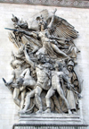 Paris, France: Arc de Triomphe - the war heroes - bas-relief 'La Marseillaise - Le Dpart de 1792' by Franois Rude - photo by K.White