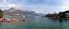 France / Frankreich -  Lac D'Annecy: pedal boats on the lake (photo by K.White)