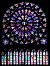 France - Paris: Notre Dame - stained glass - rose-window / rosace -  south arm of the transept - photo by A.Caudron