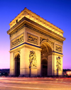 Paris, France: Arc de Triomphe at night - astylar design by architect Jean Chalgrin - photo by A.Bartel