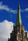 Paris, France: spire of the American Church in Paris with crocket capitals - interdenominational church - neo-Gothic architecture by Carrol Greenough - Quai d'Orsay - glise amricaine de Paris - 7e arrondissement - photo by M.Torres