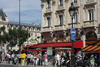 Paris, France: Boulevard St. Michel, Quartier Latin - caf 'Le Dpart Saint Michel' and Saint Michel metro station - 5e arrondissement - photo by A.Bartel