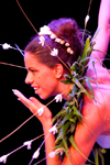 Papeete, Tahiti, French Polynesia: Tahitian with flower necklace - lei - photo by D.Smith