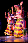 Papeete, Tahiti, French Polynesia: Tahitian dancers wearing flower garlands and colourful skirts - photo by D.Smith