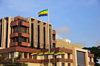 Libreville, Estuaire Province, Gabon: Gabonese flags fly at the Presidential Palace complex - Front de Mer - Boulevard de l'Indpendance - photo by M.Torres