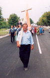 Comrat / Komrat, Gagauzia, Moldova: Christian procession with a Turkish congregation - religious procession - photo by M.Torres