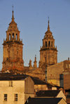 Lugo, Galicia / Galiza, Spain: roof tops and the towers of St Mary's Cathedral - Catedral de Santa Mara - photo by M.Torres