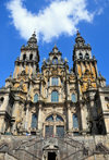 Santiago de Compostela, Galicia / Galiza, Spain: the Cathedral - lavish baroque western faade - Churrigueresque style - photo by M.Torres