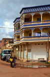 Banjul, The Gambia: people and colorful architecture on Daniel Goddard street - photo by M.Torres