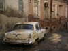 Georgia - Tbilisi / Tblissi / TBS: dilapidated car in back street near Davit Aghmashenebelis street - photo by A.Kilroy