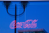 Germany - Berlin: neon - Coca Cola logo in a bar window - lamp reflection / Coca Cola Schriftzug im Fenster einer Bar - neon - Coca Cola Werbung - photo by W.Schmidt