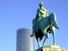 Germany / Deutschland - Cologne / Koeln / CGN: sky scraper and equestrian statue of Friedrich Wilhelm IV., Knig von Preuen (photo by M.Bergsma)