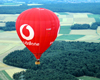 Wrzburg Kreis, Lower Franconia, Bavaria, Germany: Vodafone hot air baloon and the landscape of Franconia - from the air - photo by D.Steppuhn