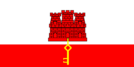 Gibraltar / Gibilterra / Xibraltar / Jibraltar / Kamaka / Gjibraltari / Cebelitarik - flag