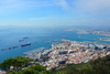 Gibraltar: town and harbour framed by the Upper Rock Nature Reserve and the Bay of Algeciras - photo by M.Torres