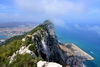 Gibraltar: ridge of the Rock - Middle Hill in the center, La Linea on the left and East Side on the right, above Catalan Bay - Upper Rock Nature reserve - photo by M.Torres