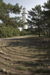 Fr island: labyrinth and lighthouse on the NE tip of the island - photo by C.Schmidt