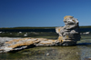 Fr island, Gotland, Sweden - Lauterhorn - Gamle Hamn: 'Raukar' rock formations - limestone column - photo by A.Ferrari