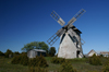 Fr island, Gotland, Sweden: windmill and village - photo by A.Ferrari