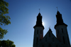 Gotland - Visby: hidden sun behind Sankta Maria Cathedral - photo by A.Ferrari