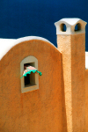 Greek islands - Santorini / Thira / JTR: curtain flapping in wind through a window - photo by D.Smith