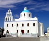 Greek islands - Santorini / Thira: dome and sky - photo by A.Dnieprowsky