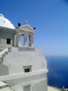 Greek islands - Anafi - Kalamos-cape: clifftop church - photo by R.Wallace