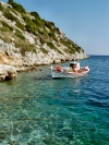 Greek islands - Zante / Zakinthos: fishing boat - emerald water - photo by T.Marshall