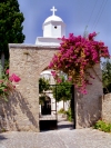 Greece - Koroni (Peloponnese): church patio - photo by T.Marshall