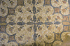 Greece, Karpathos, Arkasa:delicate Roman mosaics on the floor of a ruined basilica - photo by P.Hellander