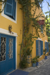 Greece, Dodecanese Islands,Rhodes: colourful, bougainvillea-clad house in New Town - photo by P.Hellander