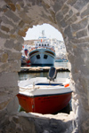 Greece - Paros: boats seen from the ruins of the Venetian castle in Naousa town - photo by D.Smith