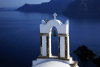 Greek islands - Santorini / Thira - Oia: bell tower over the Aegean sea - photo by A.Dnieprowsky
