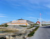 Greenland - Nuuk / Godthab: Community house, Hans Egede monument and Church of Our Saviour - photo by B.Cloutier